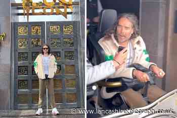 Russell Brand braves Icon ride at Blackpool Pleasure Beach