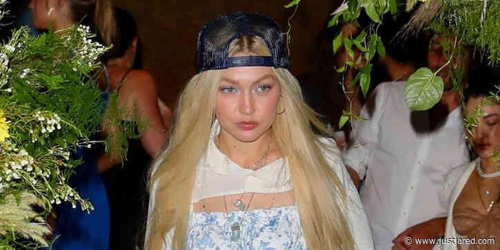 Gigi Hadid Pairs a Swimsuit with Low-Rise Pants for the Launch of Her Frankie's Bikini's Collab in NYC
