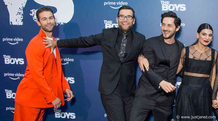 Antony Starr Jokingly Pushes Chace Crawford Out of Cast Photo at 'The Boys' Paris Premiere