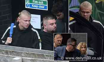Erling Haaland and his parents keep a low profile as they head out for first full day in Manchester