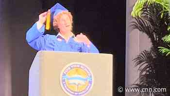 A Florida class president couldn't discuss being gay in high school graduation speech -- so he talked about his curly hair