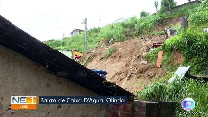 Barreiras deslizam, atingem casas e deixam feridos em Olinda; bombeiros buscam casal desaparecido - Globo