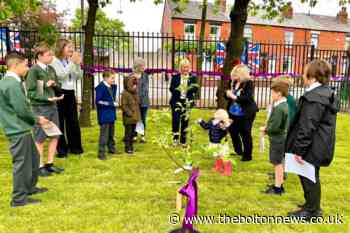 St James (Daisy Hill ) CE School pupils plant tree to celebrate the Queen's Jubilee