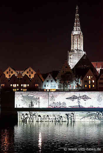 "Digital Wall – Neue Ufer" am Donauufer in Ulm und Neu-Ulm