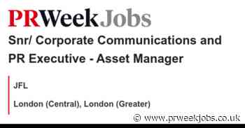 JFL: Snr/ Corporate Communications and PR Executive - Asset Manager