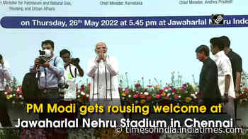 PM Modi gets rousing welcome at Jawaharlal Nehru Stadium in Chennai