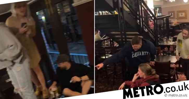Punters climb on tables and chairs to avoid rat scurrying around Wetherspoons
