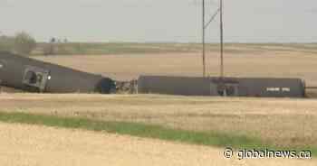 Train derails 3 km west of Edgeley, Sask.; small unknown liquid spilled