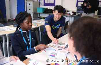 Tottenham star Heung-Min Son visits Lea Valley Academy School in Enfield