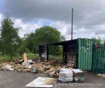 Barrhead: Firebugs torch container at Water Works site - Barrhead News