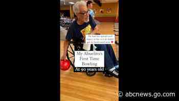 WATCH:  90-year-old abuelito with disability enjoys bowling for first time in his life