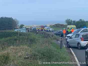 Crash on the A171 near Whitby involving horse box - emergency services at scene - The Northern Echo