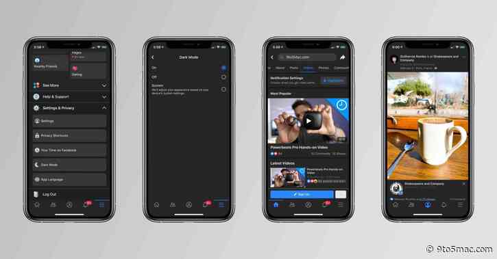 Facebook for iOS dark mode interface disappears for many users