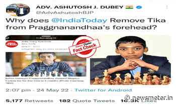 Fact Check: Did India Today photoshop vibhuti from chess prodigy Praggnanandhaa's photo? - NewsMeter