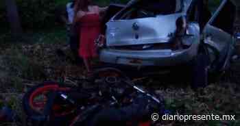 Automóvil y motocicleta se impactan en la Villahermosa-Teapa - Diario Presente
