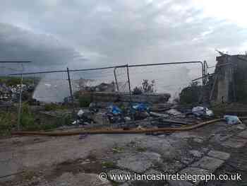 Fire crews work through night as former V10 Polymers site goes up in flames again