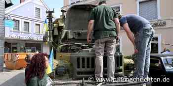RN+ Russisches Militärfahrzeug aus Waltrop mit Ukraine-Fahnen sorgt in Werne für Aufsehen - Ruhr Nachrichten