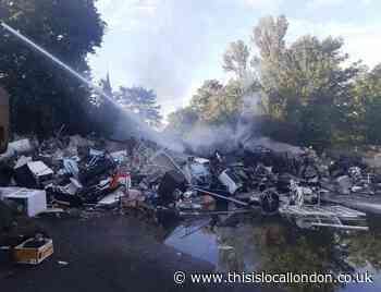 Croydon: Firefighters tackle Mitcham Road scrapyard fire
