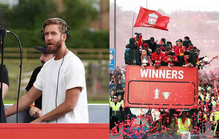 Calvin Harris performs on Liverpool FC bus parade after Champion’s League final