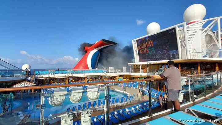 Carnival Cruise Ship Smokestack Catches Fire in Turks & Caicos