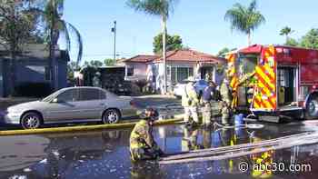 Fire destroys southeast Fresno home; 1 person detained