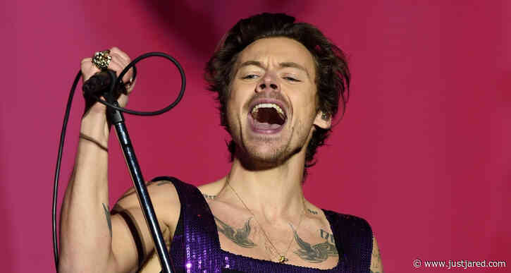 Harry Styles Dazzles in Purple Sequined Jumpsuit While Performing at Radio 1's Big Weekend