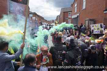 Crowds throng the streets to welcome fundraising 'Team Buraq' cyclists