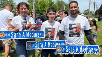 Aurora renames street after fallen Marine Corporal Sara Medina - FOX 32 Chicago
