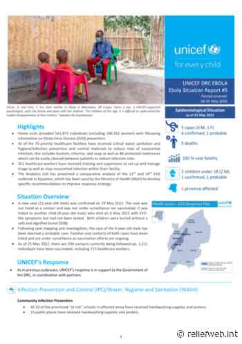 UNICEF DRC Ebola Situation Report #5 for 18-25 May 2022 - Democratic Republic of the Congo - ReliefWeb