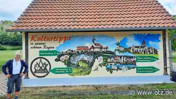 Kulturtipps aus dem Saale-Holzland an privater Scheunenwand