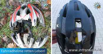 Bayreuth: Fahrradfahren mit und ohne Helm - diese Fotos der Polizei zeigen krassen Unterschied