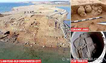 Ruins of a 3,400-year-old submerged city in Iraq reappear above river surface as dam dries up