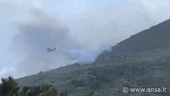 Incendio Stromboli: canadair all'opera per bonificare isola - Sicilia - Agenzia ANSA