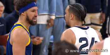 Klay Thompson gets in Dillon Brooks' face after Flagrant foul on Steph Curry - NBC Sports