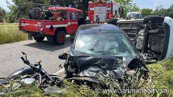 Misano Adriatico: tre mezzi coinvolti in un incidente, motociclista elitrasportato in ospedale [fotogallery] - San Marino Rtv