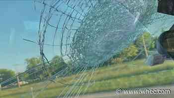 SUV hit by stone on 390