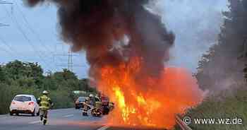 Brand auf A44​: Auto geht bei Meerbusch in Flammen auf​ - Westdeutsche Zeitung