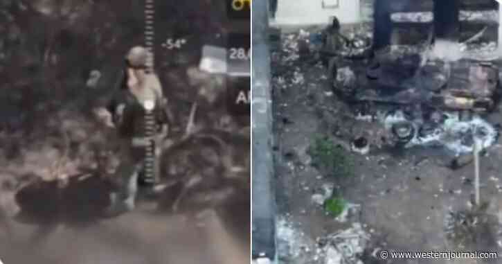 Watch: Russian Soldier Flips the Bird to Ukrainian Drone, Instantly Regrets It
