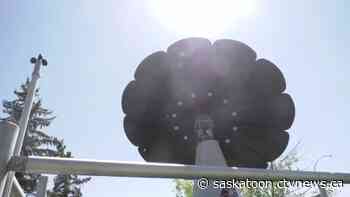 Giant solar flower blooms at Saskatoon high school