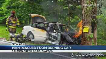 Man saved from burning car in town of Sweden