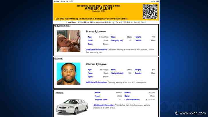 Amber Alert issued for 3-month-old last seen in Houston area