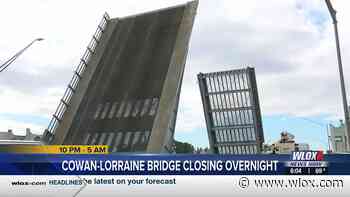TRAFFIC ALERT: Cowan-Lorraine drawbridge closing Wednesday night to swap traffic lanes - WLOX