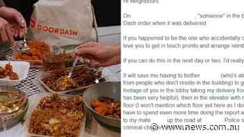 Brutal note after neighbour steals $120 meal - news.com.au