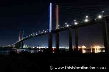 Dartford Crossing lit up for Queen's Platinum Jubilee celebrations