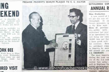 In 1972, Premier 'Wacky' Bennett pays a visit to Cache Creek – Ashcroft Cache Creek Journal - Ashcroft Cache Creek Journal