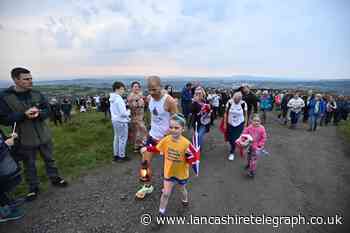 Landmark Darwen Tower turns red, white and blue for The Queen's jubilee weekend