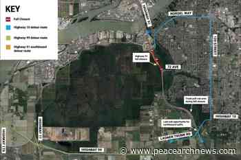 Weekend overnight closures slated for Highway 91 in Delta – Peace Arch News - Peace Arch News