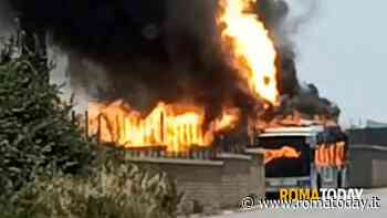 Incendio sulla Laurentina, le fiamme avvolgono e distruggono bus Atac