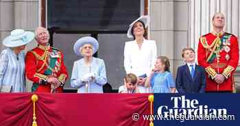 Royal family appear on Buckingham Palace balcony for flypast – video - The Guardian