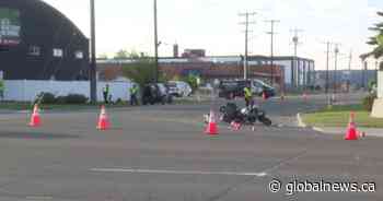 Police respond to motorcycle crash in central Edmonton